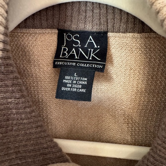 Jos A Banks Men's Executive Collection 3/4 zip sweater with elbow patches - Picture 3 of 5